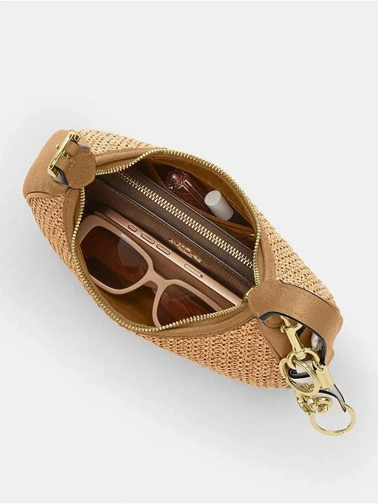 Coach Woven Straw Shoulder Bag in Natural Tan - Picture 3 of 9